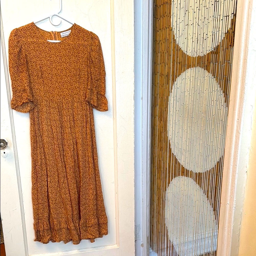 Urban Outfitters Mustard/Brown Floral Dress